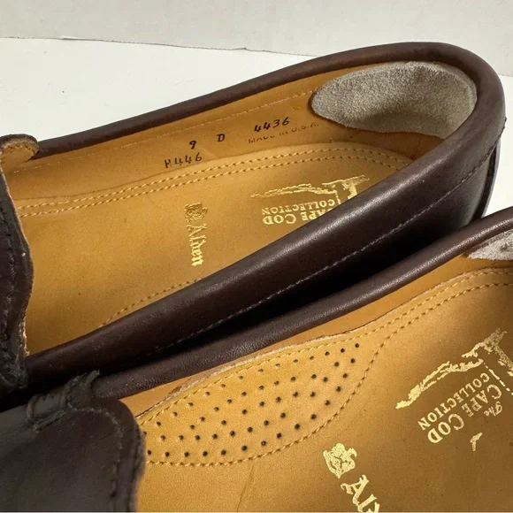 NWOT Alden Brown Leather Loafers with Tassels - Picture 5 of 9